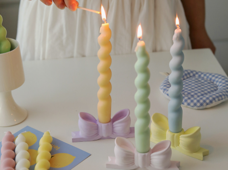 Twisted spiral wax, niche atmosphere, fragrance gift, handmade long pole shape, cross-border